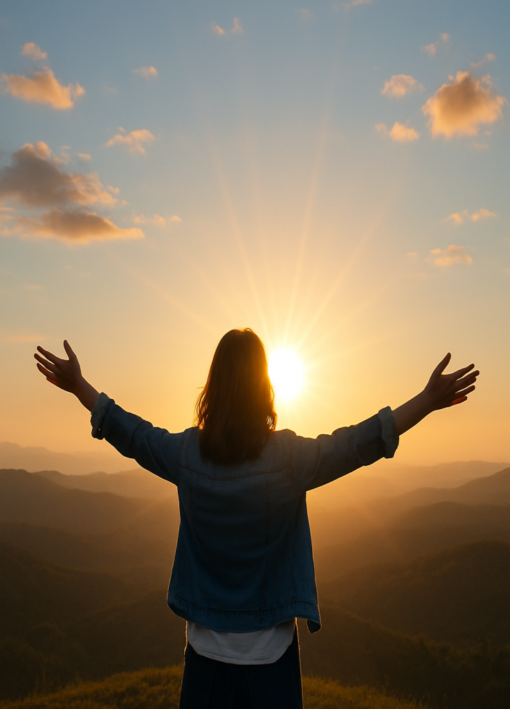 image of a person feeling a sense of accomplishment because of life coaching.