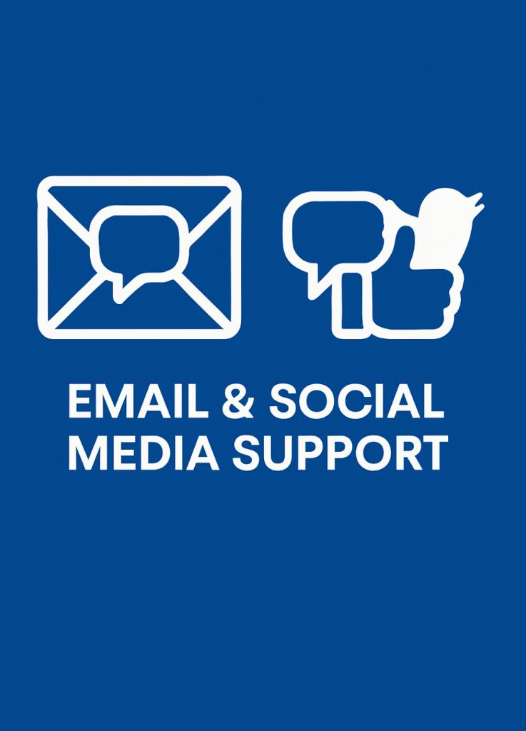 eCommerce customer support team email & social media support image.